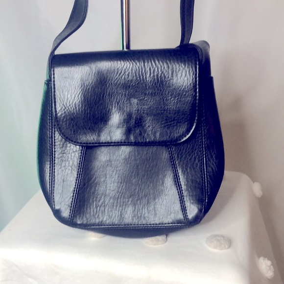 Black leather crossbody. Made in India. - Picture 2 of 13